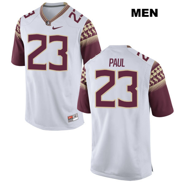 Men's NCAA Nike Florida State Seminoles #23 Herbans Paul College White Stitched Authentic Football Jersey LXL4869UZ